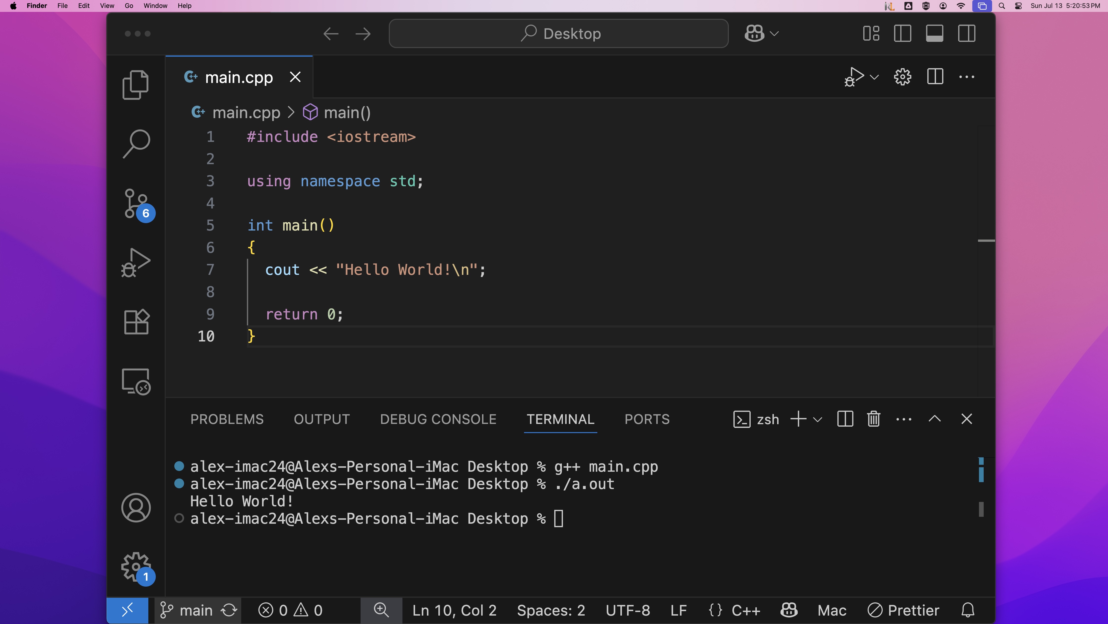 C++ Assignment: Setting up a Programming Environment